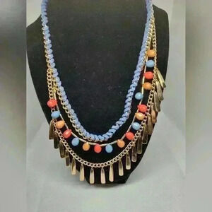 Western  bib gold tone necklace